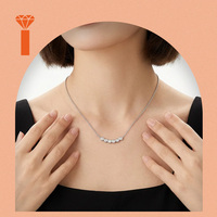 Pendentif Moissanite Barre Horizontale en Argent S925, Motif Six Bulles, Polyvalent pour Tous les Occasions Quotidiennes, Soirées Décontractées et Mariages, En Stock