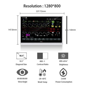 Ban đầu AUO 10.1 <span class=keywords><strong>inch</strong></span> xách tay ECG IPS hiển thị 1280*800 <span class=keywords><strong>LCD</strong></span> Bảng điều chỉnh 10.1 <span class=keywords><strong>inch</strong></span> TFT <span class=keywords><strong>LCD</strong></span> hiển thị mà không cần cảm ứng điện dung - Product Image 1
