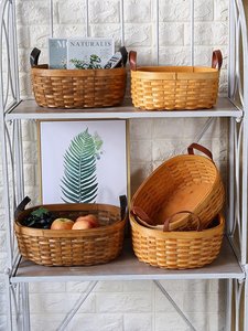 Panier de rangement en bambou tissé avec poignée ; Paniers à fruits SISU BB-003 Fabriqué au Vietnam - Product Image 3