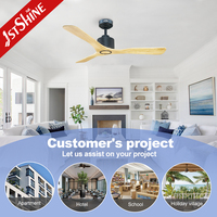 Ventilateur de plafond 1stshine 52 pouces avec pales en bois massif, télécommande, design moderne professionnel, maison intelligente, moteur DC longue durée, efficace