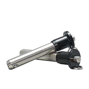 Goupille à bille en acier inoxydable, système de fixation rapide à poussoir avec anneau porte-clés, finition polie - Product Image 3