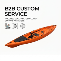 Kayak de pêche solo rotomoulé orange de 4,15 m, best-seller, avec moteur hors-bord à hélice en aluminium, canoë-bateau