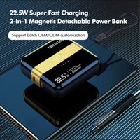 Batterie externe portable MIABOO P306 PD22.5W grande capacité 10000mAh deux-en-un avec sorties USB Type-C et chargeur de ceinture détachable pour mobile