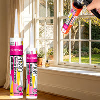 GF698 Vente directe d'usine, mastic transparent haute performance, colle silicone acide pour le collage du verre et des fenêtres