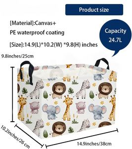 Zoo Rectangular Baby Storage Basket <b>Large</b> Collapsible Kid Toy <b>Bin</b> Nursery Classroom Books Shelf Basket - Product Image 6