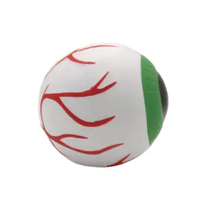 Yüksek kalite toptan PU stres topu göz küresi şekil stres kişiselleştirin özel Logo yumuşak stres topu