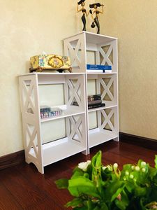 Scaffale portaoggetti multifunzionale da comodino in PVC e legno, semplice scaffale combinabile per libri e oggetti - Product Image 6