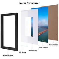 Quadratischer Holz-Bilderrahmen Umweltfreundliches Design Langlebig für Wand- und Tischanzeige Horizontal Vertikal Zuhause Büro