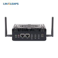 Mini PC Linkleaps N100 con Enfriamiento Activo, PC Industrial Integrado con Doble LAN GbE, 3 Pantallas HD, 2 Puertos Seriales, Producto en Stock