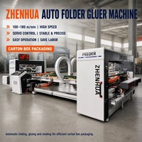 Machine automatique de fabrication de boîtes en carton ondulé QZD 180m/min à haute vitesse avec contrôle intelligent par écran tactile PLC et fonction de collage de boîtes PLC