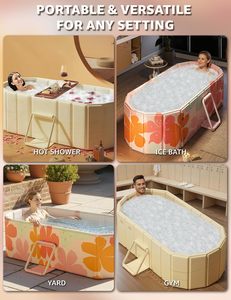 <span class=keywords><strong>Baignoire</strong></span> <span class=keywords><strong>pliable</strong></span> portable 47"Lx22"lxlx20"H blanche |   Isolation en polyvinylechlorure à 5 couches de conception moderne, métal renforcé pour immersion - Product Image 6
