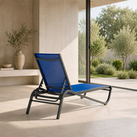 Chaise longue réglable en aluminium HOMFUL pour l'extérieur, avec surface en maille respirante