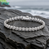 Bracelet tennis rond de 4 mm serti de zircone cubique, en laiton, bracelet tennis serti de zircone cubique, bijoux de mode pour femmes