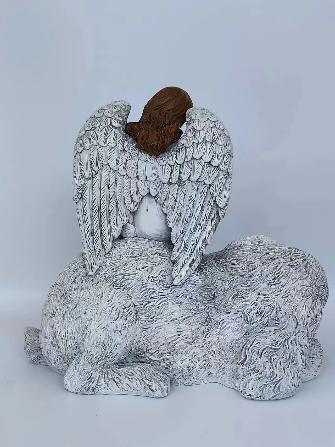 Atacado Resina Moderna Sentado Anjo Estátua Estatueta Do Anjo Com Coelho Bonito Para Decoração Home Presentes