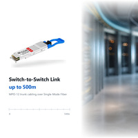 Module émetteur-récepteur optique 100G QSFP28 PSM4 4x25G NRZ 1310nm 500m MPO-12 APC SMF DOM 100GbE Ethernet Fibre Optique