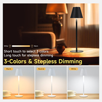 Chambre Lampe De Chevet Rétro Lecture Lampe De Table Rechargeable Sans Fil Batterie Apprentissage Tactile Bureau Éclairage Led Lampe De Table