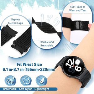 Bracelet de montre en nylon pour <span class=keywords><strong>Samsung</strong></span> <span class=keywords><strong>Galaxy</strong></span> <span class=keywords><strong>Watch</strong></span> 7/6/<span class=keywords><strong>5</strong></span>/4/FE 40mm 44mm, 6/4 Classic 43mm 47mm 42mm 46mm, <span class=keywords><strong>5</strong></span> <span class=keywords><strong>Pro</strong></span> <span class=keywords><strong>45mm</strong></span> Bracelet de montre - Product Image 4