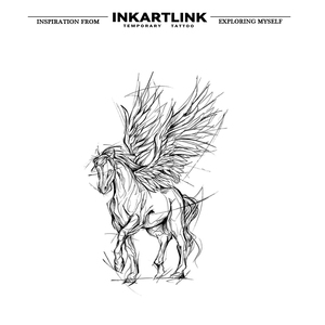 Autocollant de tatouage temporaire Pégase Cheval Volant Personnalisé, à base de plantes, imperméable, longue durée (15 jours), semi-permanent, pour l'art corporel sur l'épaule, le bras et la jambe - Product Image 3
