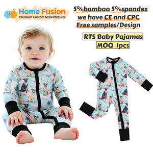 Grosir Jumpsuit Bayi Berkualitas Tinggi, Bahan Bernapas, Pakaian Merangkak Bayi dengan Resleting 2 Arah, Romper Bayi Serat Bambu, Piyama Bayi - Product Image 2