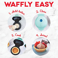 Mini gaufrier électrique double tension avec plaques antiadhésives pour bols à tacos, coupes à glace et bols à gaufres, idéal pour le petit-déjeuner à la maison