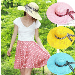 Sombrero de paja plegable para mujer con visera, lazo y ala ancha, estilo Fedora o pescador - Product Image 6