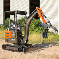 Mini-excavatrice sur chenilles de 2 tonnes avec moteur Kubota, certifiée CE, machine compacte hydraulique avec fourche pour l'aménagement paysager, la réparation routière