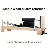 Reformer de Pilates en bois d'érable écologique, poulies silencieuses, pour la récupération post-partum, la correction de la posture et l'entraînement du tronc