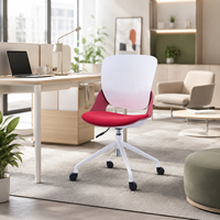 Chaise de bureau pivotante légère en métal blanc avec dossier en plastique pour projets de bureau en gros