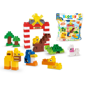子供教育学習108個カラフルなプラスチック漫画動物ワールドパラダイスアセンブリDiyビルディングブロックセット - Product Image 5