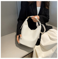 Sac à main de créateur tricoté à la main en PU, grand sac fourre-tout tissé pour femme, cadeau de luxe pour amante, sacs originaux de marque, sac latéral décontracté pour femme