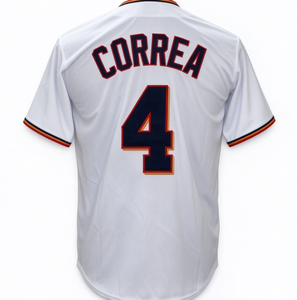 เสื้อเบสบอลชายคู่แฝด CORREA # เสื้อแฟนคลับแขนสั้นติดกระดุม 4 จุดพร้อมปักชื่อและหมายเลข - Product Image 3