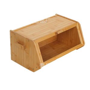 <b>Bamboo</b> Bread Box Acrylic Transparent Dustproof Kitchen Storage Bread <b>Container</b> - Product Image 5