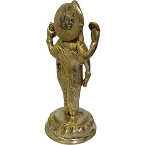 PARIJAT ARTISANAT En Laiton Doré Dieu Dhanvantari Statue Avatar Seigneur Vishnu Ayurveda Debout Idole Murti PoojaShowpiece Sculpture - Product Image 4