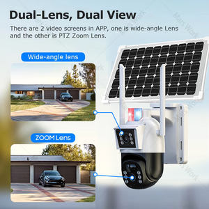 جودة عالية Ubox 4G بطاقة SIM 8MP عدسة مزدوجة للطاقة الشمسية في الهواء الطلق تتبع الحركة PTZ PIR كاميرا الأمن الأضواء IP65 صوت ثنائي الاتجاه - Product Image 2