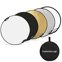 Vente en gros Nouveau design de poignée 5 en 1 60cm 80cm 110cm Réflecteur rond pliable pour la photographie Éclairage de studio photo