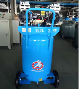 เครื่องอัดอากาศแบบลูกสูบอุตสาหกรรมแบบเคลื่อนย้ายได้ ขนาด 100 ลิตร 2 แรงม้า ระบายความร้อนด้วยอากาศ พร้อมระบบหล่อลื่น ขายส่ง - Product Image 3