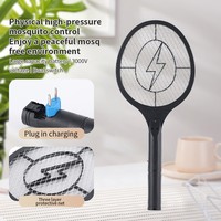 Raquette électrique anti-moustiques haute tension, rechargeable, écologique et sûre pour la maison