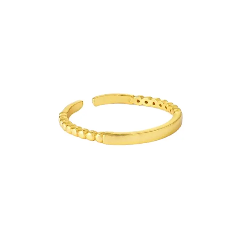 OEM produttore alla moda gioielli personalizzati non sbiadiscono mai in acciaio inossidabile anello impilabile placcato oro giallo 18K