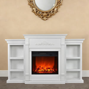 Europäischer <span class=keywords><strong>Vintage</strong></span>-Stil Weißer Kaminsims Mit Realistischer Künstlicher Flamme Elektrischer Kamin für Zuhause - Product Image 1