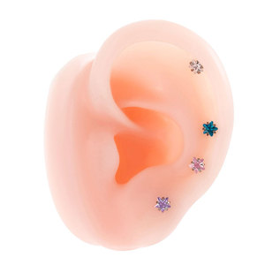 Fashion 316L Stainless Steel Fine <b>Stud</b> Earrings Zircon Jewelry Flat Back <b>Titanium</b> Steel Pushpin Earrings for Women - Product Image 3