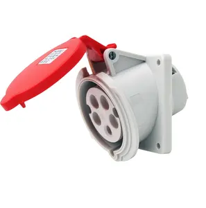 Hoge Kwaliteit Leverancier Industriële Fabriek Waterdicht En Stofdicht Socket IP67 16A 5 Core Verborgen Schuine Socket 3P + N + E