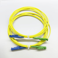 Fibra Óptica Monomodo Simplex LSZH de Alta Calidad E2000/APC E2000/UPC de 3.0mm con Revestimiento Amarillo para FTTH, 3m, Pérdida de Inserción de 0.2dB