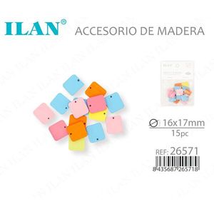 ป้ายไม้รูปสี่เหลี่ยมผืนผ้า Ilan ขนาด 16x17 มม. 15 ชิ้น สำหรับติดป้ายเสื้อผ้า - Product Image 3