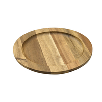 Plateau de service et planche à charcuterie jetables en bois d'acacia rond, écologiques, pour la décoration de la maison, la table basse et la cuisine