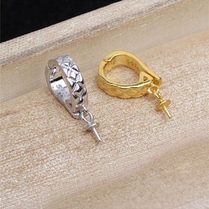 Support de pendentif universel en argent S925 pour perles et diamants, surface lisse, boucle vide pour bijoux - Product Image 3