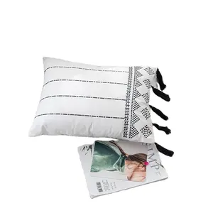 北欧风格刺绣流苏固体棉垫家居装饰枕套装饰沙发靠垫套