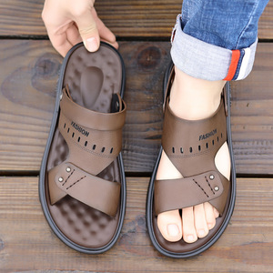 Comfortable Breathable Rubber Sole Flat <b>Heel</b> Sandals <b>For</b> <b>Men</b> Women Casual Driving Summer Beach Wear - Product Image 3