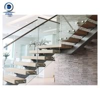 Balustre moderne en aluminium avec garde-corps en verre pour escalier, balcon, villa, terrasse