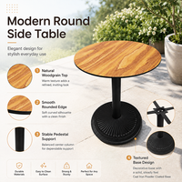 Table de restaurant extérieure ronde de 700 mm avec plateau en HPL de 12 mm et base en fonte thermolaquée pour café et terrasse