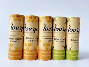 หลอดกระดาษคราฟท์สีน้ำตาลแบบมีลายพิมพ์แบรนด์ สำหรับสินค้าเครื่องสำอางแบบแท่ง พร้อมวางขายบนชั้นวาง - Product Image 2